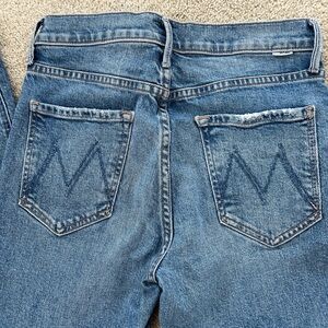 Mother Mid Rise Dazzler Ankle Blue Jeans